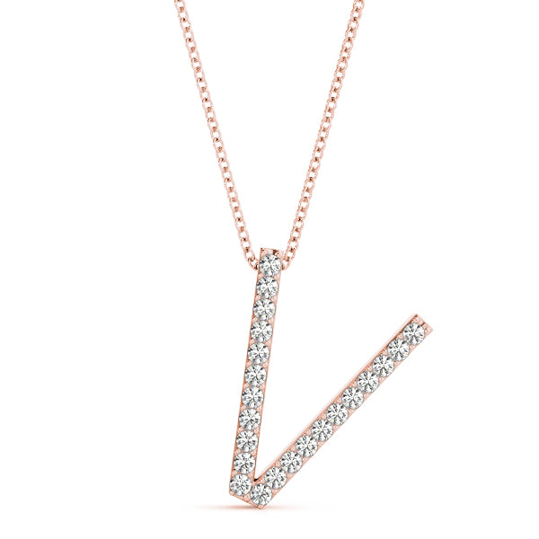 "V" Carbon Diamond Pendant